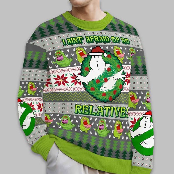 Ghostbusters I Aint Afraid of No Relatives Christmas Ugly Sweater1