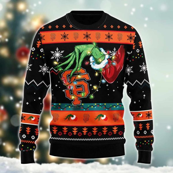 Giants Grnch Hand Ugly Christmas Sweater 2