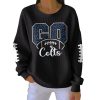 Go Colts Football Print Pit Striped Sweatshirt 2