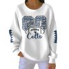 Go Colts Football Print Pit Striped Sweatshirt 3