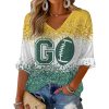 Go Packers Gradient Print Waffle Long Sleeve T-Shirt