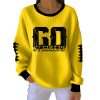 Go Steelers Football Ribbed Pit Striped Sweatshirt