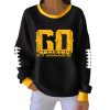 Go Steelers Football Ribbed Pit Striped Sweatshirt 2