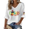 Gobble Turkey Casual Waffle T-Shirt