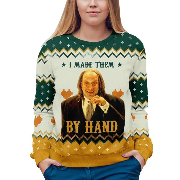 Hanson Scary Movie I Made Them By Hand Ugly Christmas Sweater 3