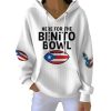 Here For The Benito Bowl Print Pit Striped Hoodie