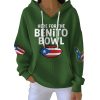 Here For The Benito Bowl Print Pit Striped Hoodie 4