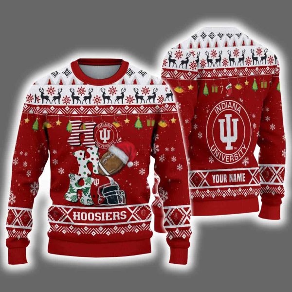 Hoosiers Football HO HO HO Ugly Christmas Sweater