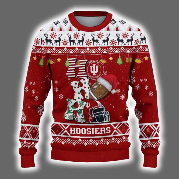 Hoosiers Football HO HO HO Ugly Christmas Sweater 2