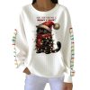 Hope Your Christmas Is Meowy Bright Pit Striped Sweatshirt 3