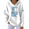 I Liked The Lions Before It Was Cool Print Ribbed Pit Striped Hoodie