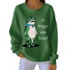 In Frogs We Trust Portland Frog Print Ribbed Round-Neck Sweatshirt
