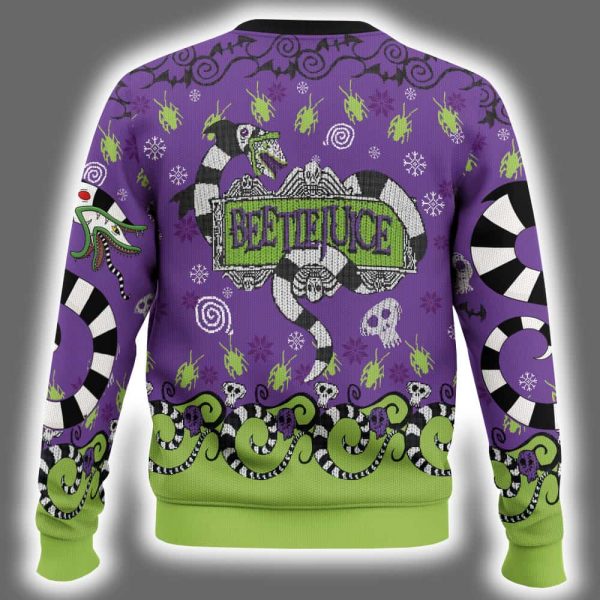 Its Snowtime Beetlejuice Ugly Christmas Sweater 3