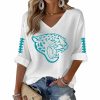 Jaguars Football Casual Print Waffle Long Sleeve T-Shirt