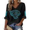 Jaguars Football Casual Print Waffle Long Sleeve T Shirt 2
