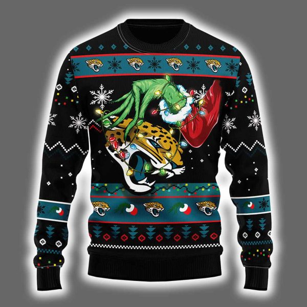 Jaguars Grnch Hand Ugly Christmas Sweater 2