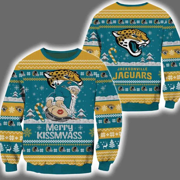 Jaguars Merry Kissmyass Santa Claus Ugly Christmas Sweater