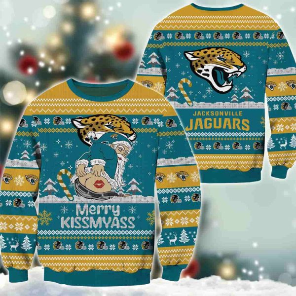 Jaguars Merry Kissmyass Santa Claus Ugly Christmas Sweater 2