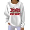 Jesus The Reason For The Season Christmas Pit Striped Sweatshirt 2