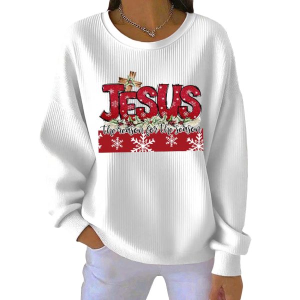 Jesus The Reason For The Season Christmas Pit Striped Sweatshirt 2