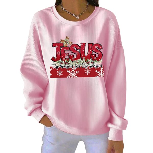 Jesus The Reason For The Season Christmas Pit Striped Sweatshirt 3