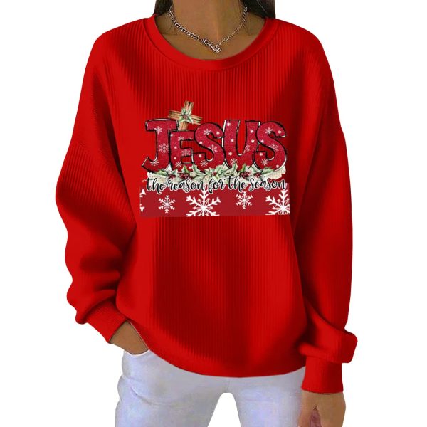 Jesus The Reason For The Season Christmas Pit Striped Sweatshirt 4