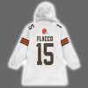 Joe Flacco 15 Browns Unisex Blanket Hoodie 3