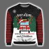 Just A Girl Who Loves Firefighter And Christmas Ugly Sweater 2