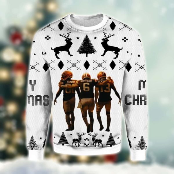 Landry Mayfield and Beckham Jr Ugly Christmas Sweater 2