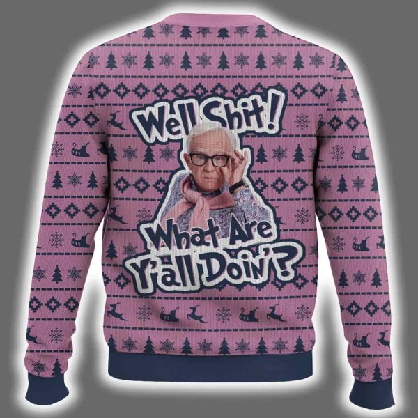 Leslie Jordan Well Shit What Are Yall Doin Ugly Christmas Sweater 3