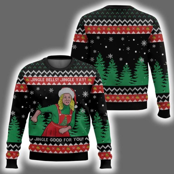 Leslie Knope Jingle Bells Jingle Yay Parks And Recreation Ugly Christmas Sweater