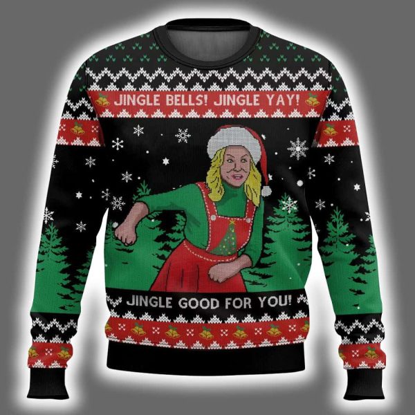 Leslie Knope Jingle Bells Jingle Yay Parks And Recreation Ugly Christmas Sweater 2