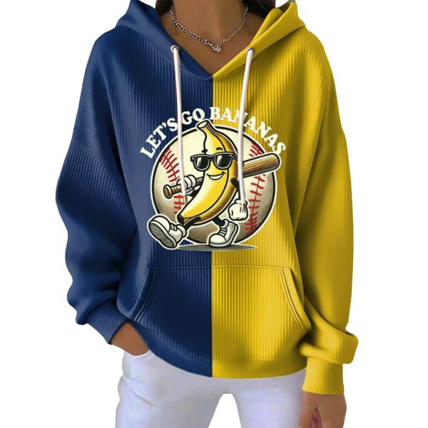 Let's Go Bananas Ribbed Pit Striped Hoodie