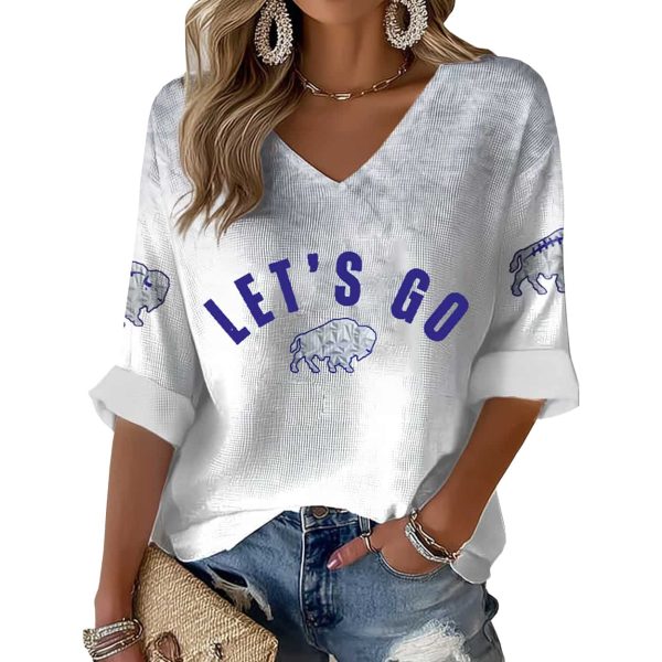 Let's Go Bills Rivalries 2026 Cold Front Waffle Long Sleeve V-Neck Shirt