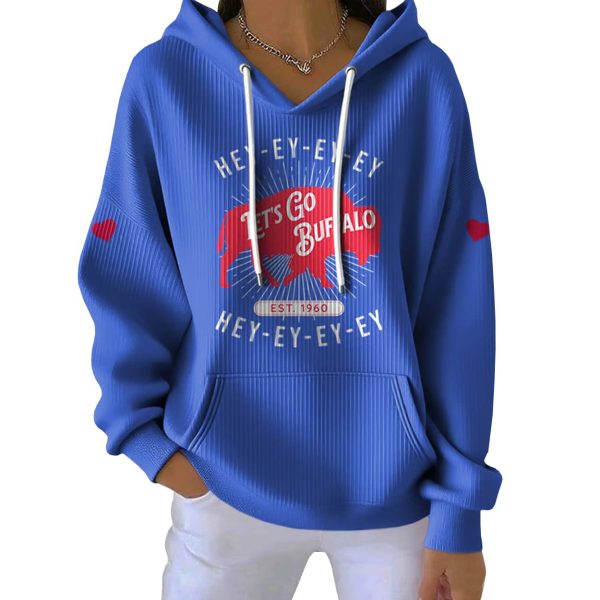 Lets Go Buffalo Est 1960 Pit Striped Hoodie 3