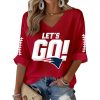 Lets Go Patriots Football Waffle Long Sleeve Shirt 2