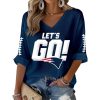 Lets Go Patriots Football Waffle Long Sleeve Shirt 3
