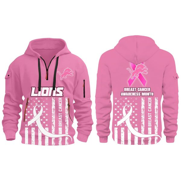 Lions 2025 Breast Cancer Awareness Month Quarter Zip Hoodie