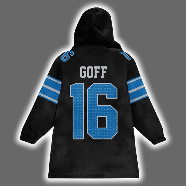 Lions All Grit Jared Goff 16 Blanket Hoodie 3