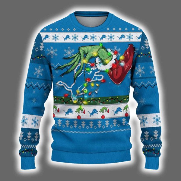 Lions Grnch Hand Ugly Christmas Sweater 2