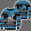 Lions Merry Kissmyass Santa Claus Ugly Christmas Sweater