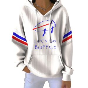 Josh Allen Billustration Let's Go Buffalo Pit Striped Hoodie