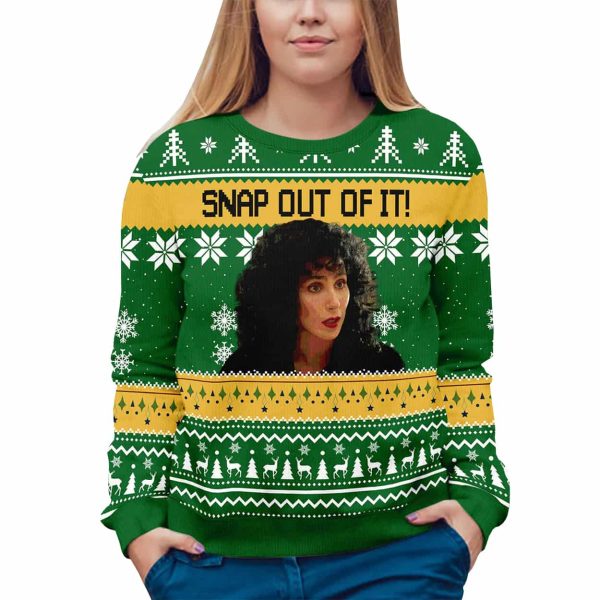 Loretta Castorini Snap Out Of It Christmas Ugly Sweater 3