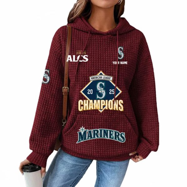 Mariners 2025 American League Champions Waffle Hoodie