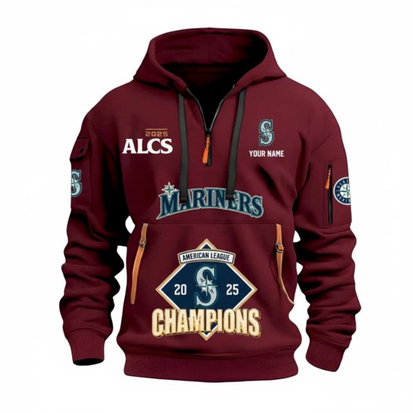 Mariners 2025 American League Champs Quarter Zip Hoodie