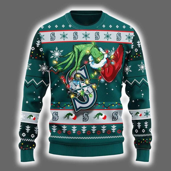Mariners Grnch Hand Ugly Christmas Sweater 2