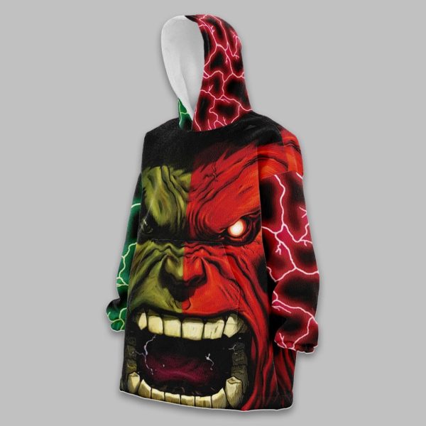 Marvel Hulk Red Green Snug Oversized Blanket Hoodie