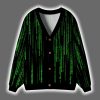 Matrix Black Green Christmas Cardigan 2