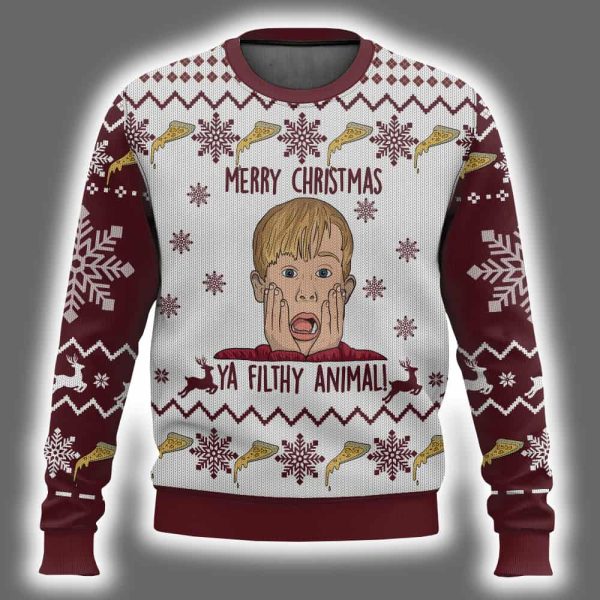 Merry Christmas Ya Filthy Animal Home Alone Ugly Christmas Sweater 2