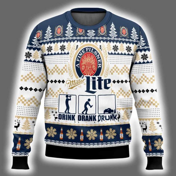 Miller Lite Drunk Ugly Christmas Sweater 2